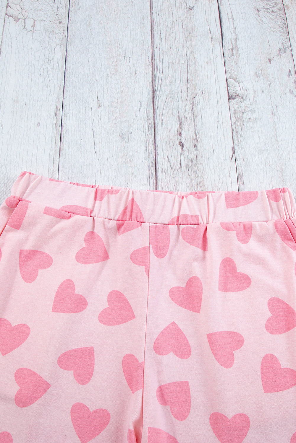 Pink Valentine Hearts Long Sleeve Top & Shorts Lounge Set