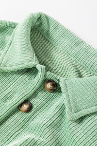 Soft Sage Button Up Textured Shacket