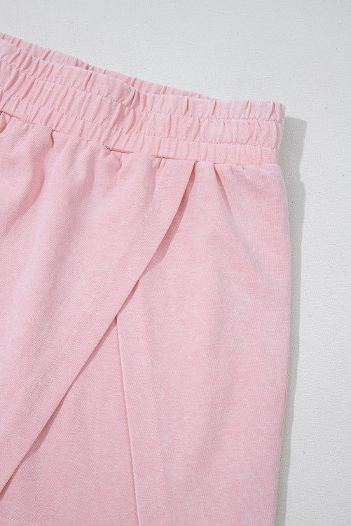 Mineral Wash Cotton Sleeveless Top and Skort Set