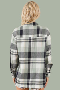 Sage Plaid Button Up Shirt