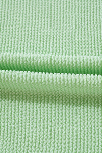 Spring Green Ribbed Drop Shoulder Pullover Top