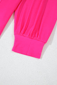 Green and Pink Striped Drop Shoulder Lightweight Long-sleeve Knit Top