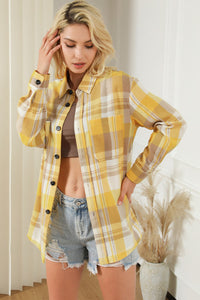 Golden Yellow Plaid Button Up Shirt