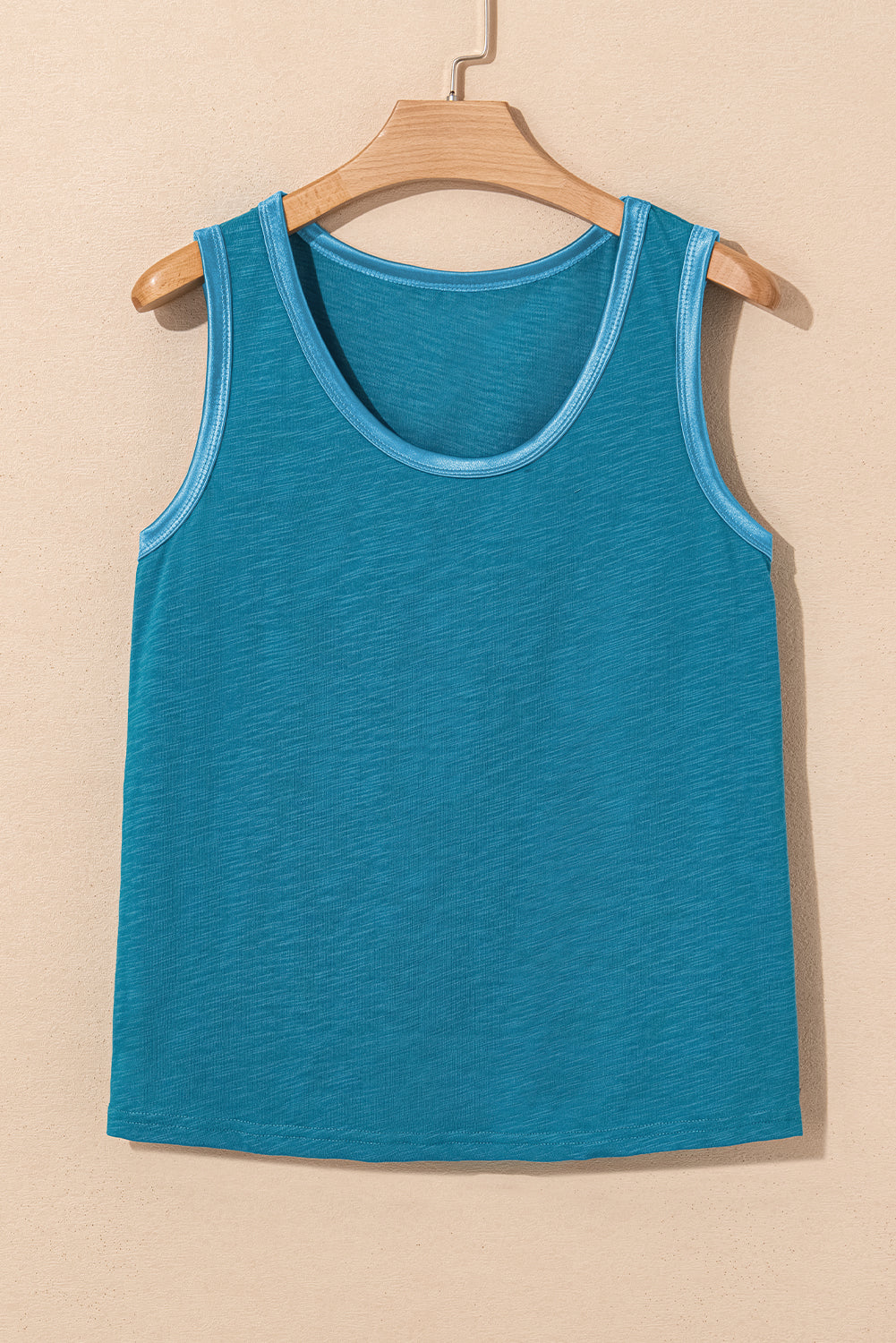 Metallic Shine Trim Scoop Neck Tank Top