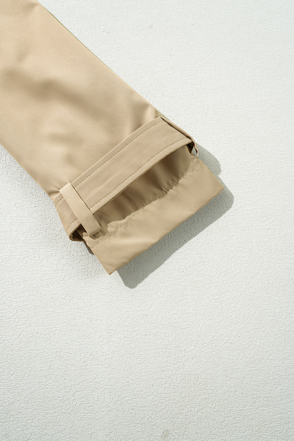 Light Khaki Lapel Collar Trench Coat