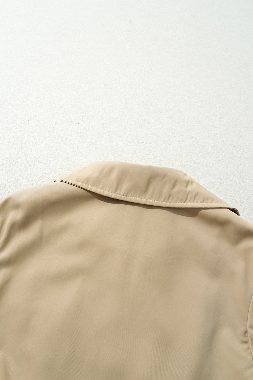 Light Khaki Lapel Collar Trench Coat