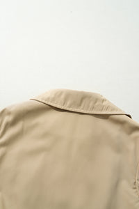 Light Khaki Lapel Collar Trench Coat