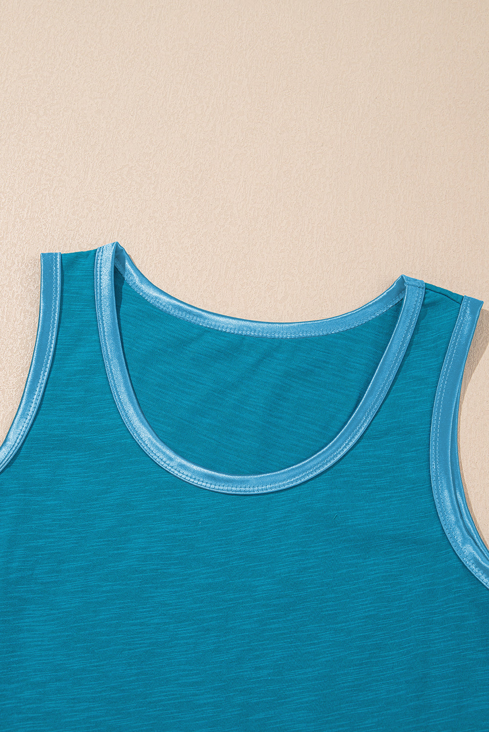 Metallic Shine Trim Scoop Neck Tank Top