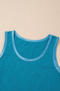 Metallic Shine Trim Scoop Neck Tank Top