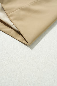 Light Khaki Lapel Collar Trench Coat