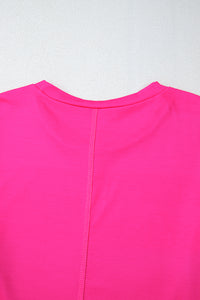 Green and Pink Striped Drop Shoulder Lightweight Long-sleeve Knit Top