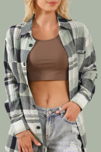 Sage Plaid Button Up Shirt