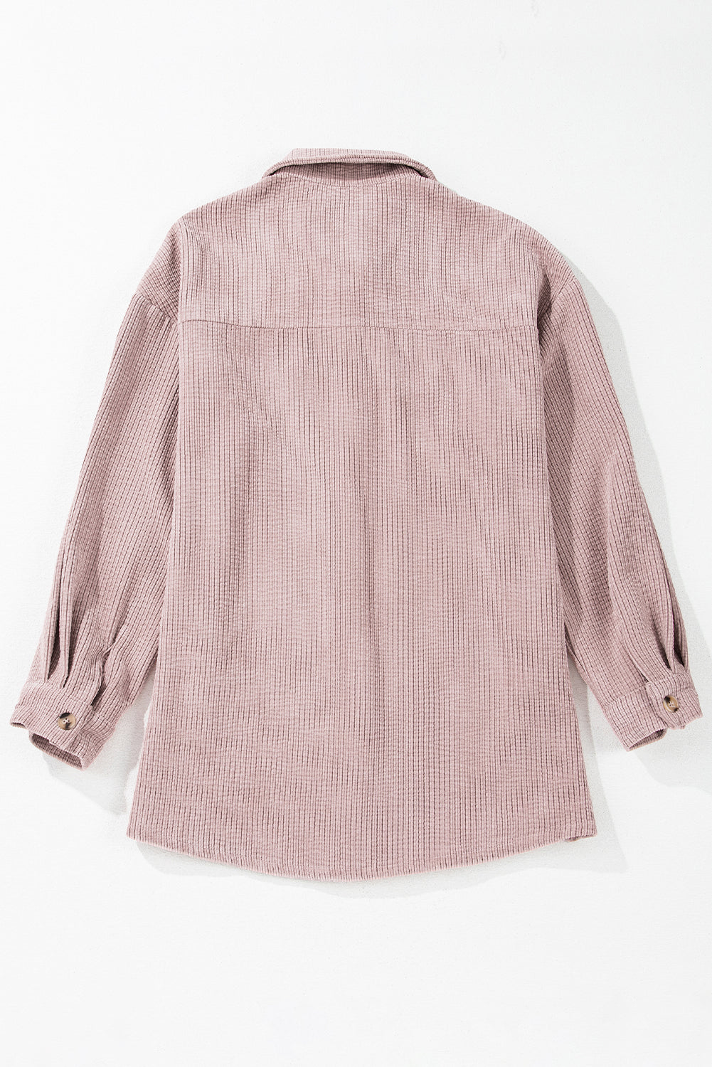 Corduroy Textured Double Chest Pocket Button Up Shacket