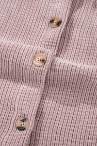 Corduroy Textured Double Chest Pocket Button Up Shacket