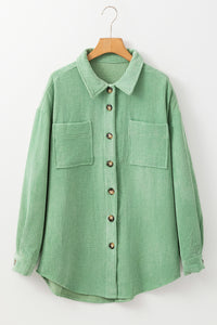 Soft Sage Button Up Textured Shacket