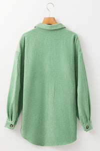 Soft Sage Button Up Textured Shacket