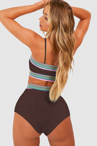 Convertible Strap Bikini Tube Top and Bottom 2-Pc. Swimsuit in Brown or Pink