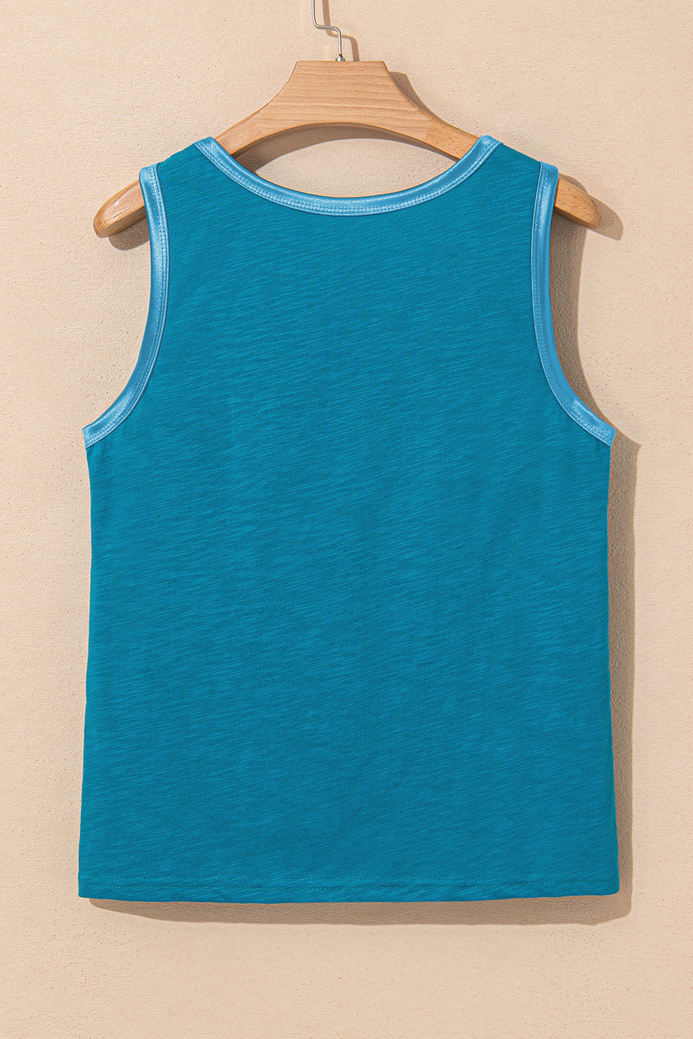 Metallic Shine Trim Scoop Neck Tank Top