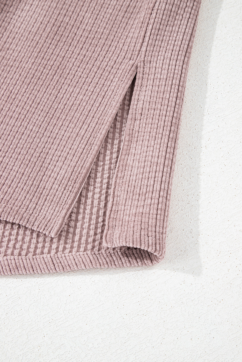 Corduroy Textured Double Chest Pocket Button Up Shacket