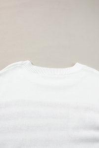 White American Flag Cable Knit Sweater