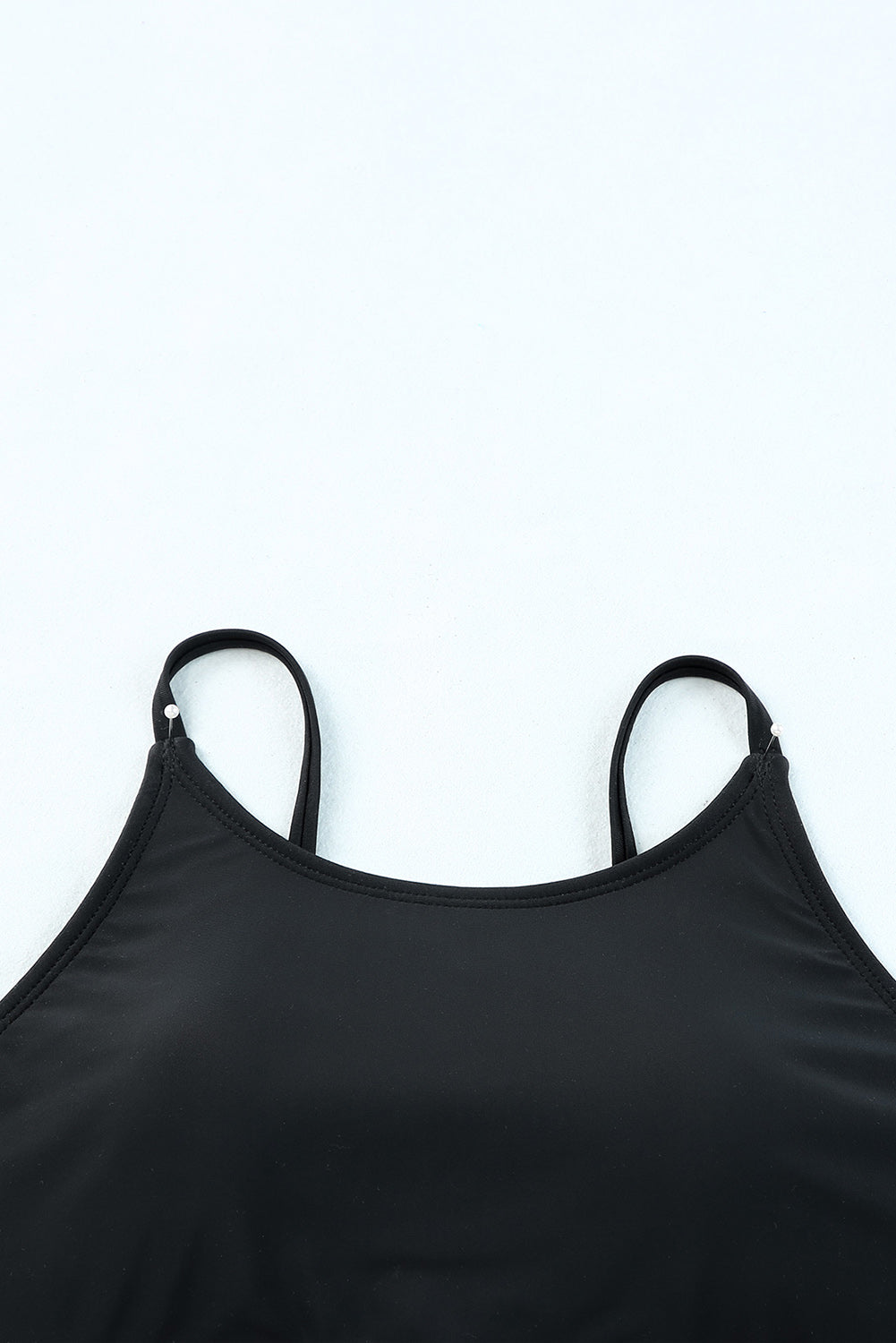 Black with Leopard Mesh Trim 2-Piece Bikini Swimsuit