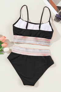 Multi-Color Striped Elastic Band Bikini 2-Pc Set