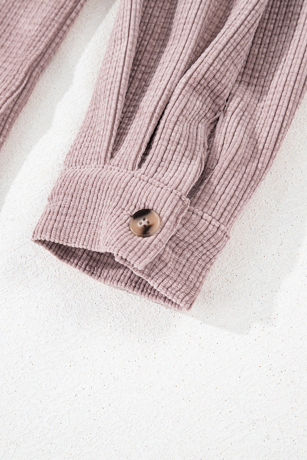 Corduroy Textured Double Chest Pocket Button Up Shacket