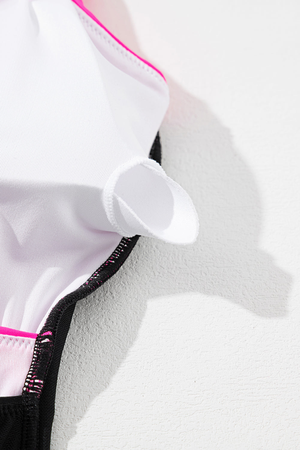 Pink and Black Crossover Cutout One Piece Padded Swimsuit