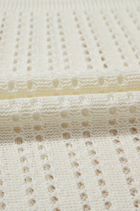 White Open Knit Crochet V-Neck Beach Tank Dress