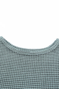 Sage Green Long Sleeve Waffle Knit Shirt