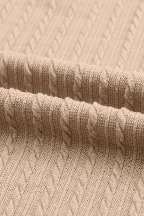 Camel Textured Long Sleeve Knit Top