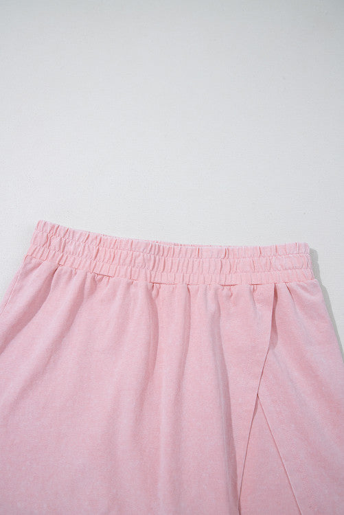 Mineral Wash Cotton Sleeveless Top and Skort Set