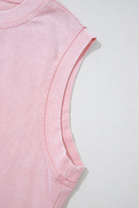Mineral Wash Cotton Sleeveless Top and Skort Set