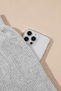 Light Grey 3-Piece Ribbed Knit Crop Camisole Matching Shorts and Cardigan Lounge Set