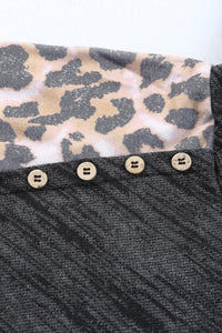 Brushed Leopard Print Double Hooded Sweatshirt