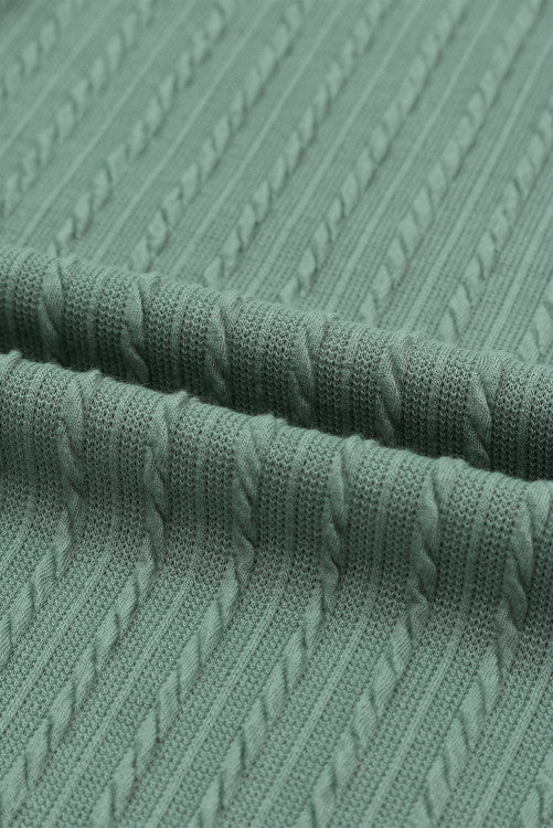 Dark Sage Long Sleeve Textured Knit Top