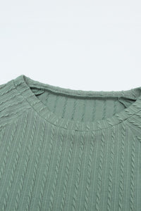 Dark Sage Long Sleeve Textured Knit Top