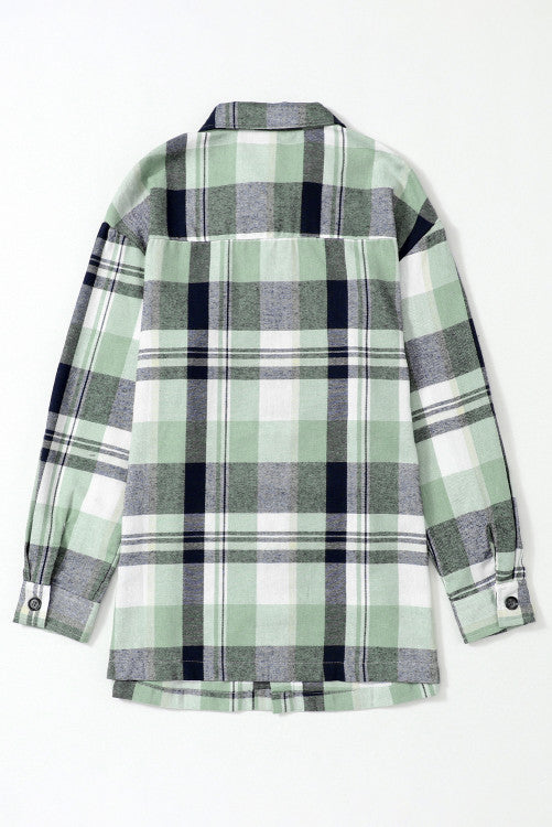 Sage Plaid Button Up Shirt