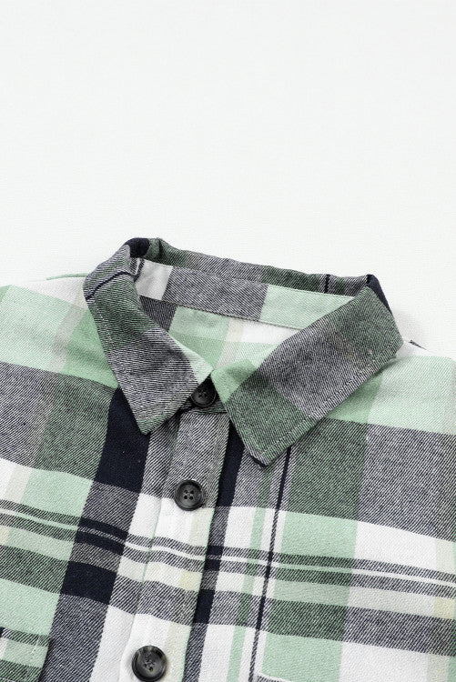 Sage Plaid Button Up Shirt