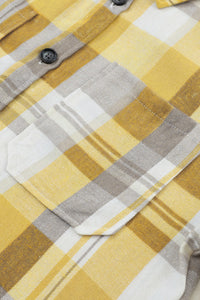Golden Yellow Plaid Button Up Shirt