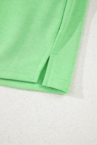 Spring Green Fleece Knit Mini Skort with Pockets