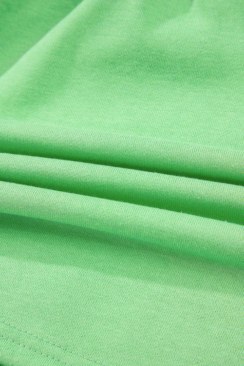 Spring Green Fleece Knit Mini Skort with Pockets