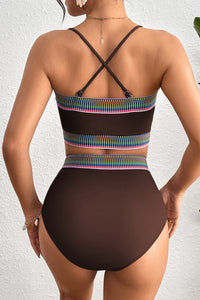 Convertible Strap Bikini Tube Top and Bottom 2-Pc. Swimsuit in Brown or Pink