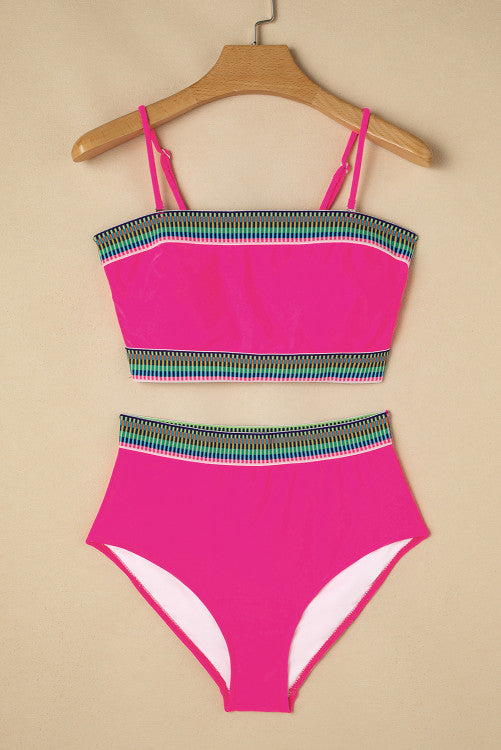 Convertible Strap Bikini Tube Top and Bottom 2-Pc. Swimsuit in Brown or Pink