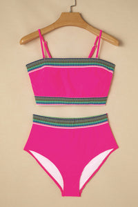 Convertible Strap Bikini Tube Top and Bottom 2-Pc. Swimsuit in Brown or Pink