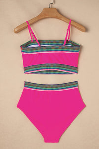 Convertible Strap Bikini Tube Top and Bottom 2-Pc. Swimsuit in Brown or Pink