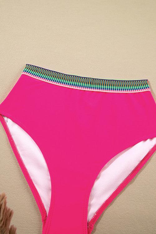 Convertible Strap Bikini Tube Top and Bottom 2-Pc. Swimsuit in Brown or Pink