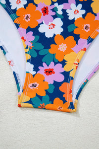 Teal Green Floral Print Racerback High Waist 2-Pc. Bikini