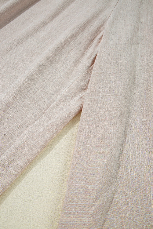 Beige Smocked Waist Wide Leg Plus Size Pants