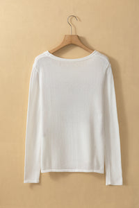 White COFFEE BEACH REPEAT Graphic Knit Sweater